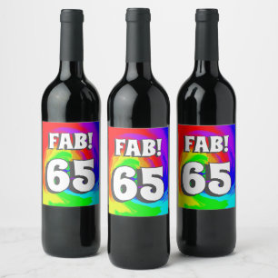 Étiquette Pour Bouteilles De Vin Fab ! 65 Vibrant Heat Wave Swirl Retro les années