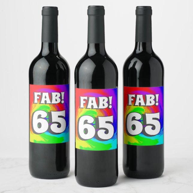 Étiquette Pour Bouteilles De Vin Fab ! 65 Vibrant Heat Wave Swirl Retro les années  (Bouteilles)