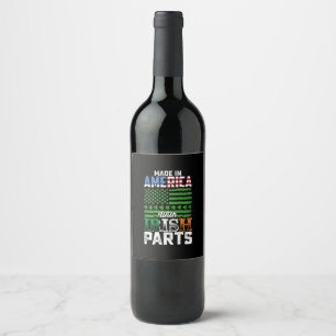 Étiquette Pour Bouteilles De Vin Fabriqué en Amérique avec des pièces irlandaises S
