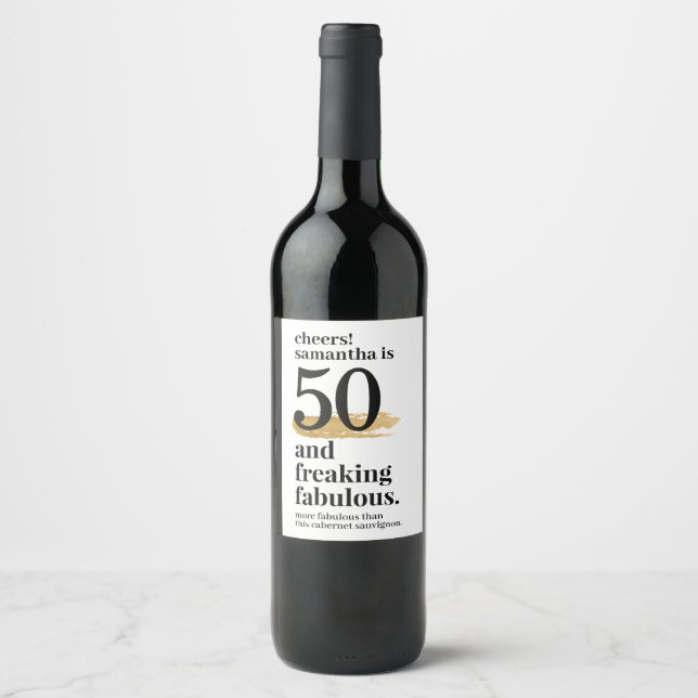 Étiquette Pour Bouteilles De Vin Fabuleux Anniversaire Custom Age Amusant (Devant)