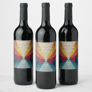 Étiquette Pour Bouteilles De Vin Faire-part de mariage Arc-en-ciel élégant et color