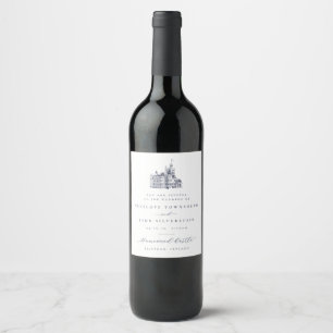 Étiquette Pour Bouteilles De Vin Faire-part de mariage illustration de château élég