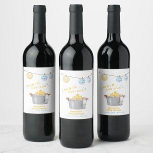 Étiquette Pour Bouteilles De Vin Faire trempette, linge à linge Canard en caoutchou