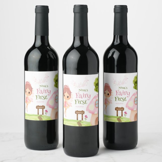 Étiquette Pour Bouteilles De Vin Fairy First, Flower Garden & Fairyland Enchanted (Bouteilles)