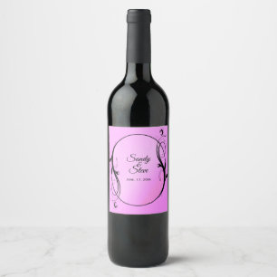 Étiquette Pour Bouteilles De Vin Fairytale Pink Noms et Date