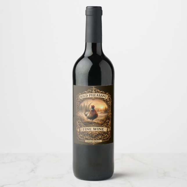 Étiquette Pour Bouteilles De Vin Faisan  (Devant)
