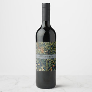 Étiquette Pour Bouteilles De Vin Faisan d'arbre boisé William Morris