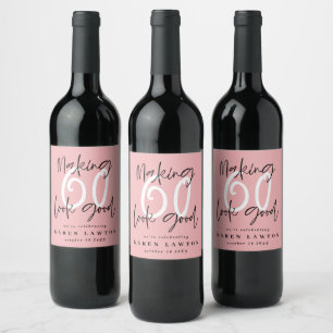 Étiquette Pour Bouteilles De Vin Faisant à sembler 60 la bonne célébration color