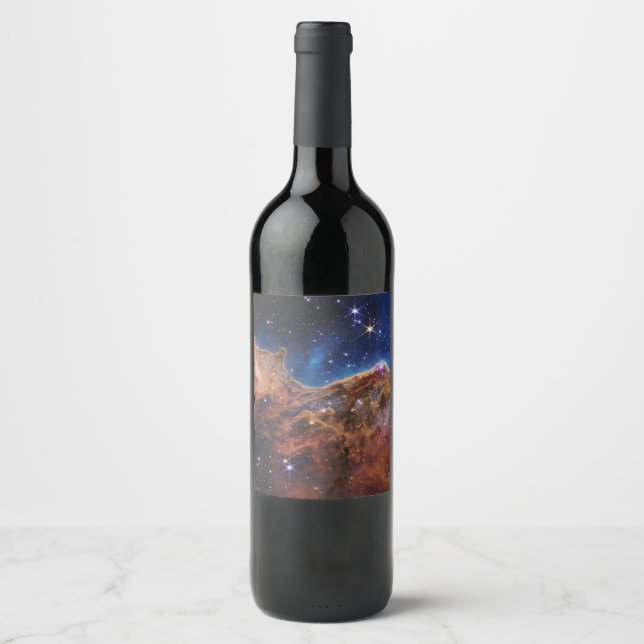 Étiquette Pour Bouteilles De Vin Falaises cosmiques Carina Nebula Space Webb Telesc (Devant)