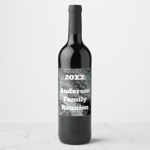 Étiquette Pour Bouteilles De Vin Famille Moderne Réunion Noir Blanc Eau Plante