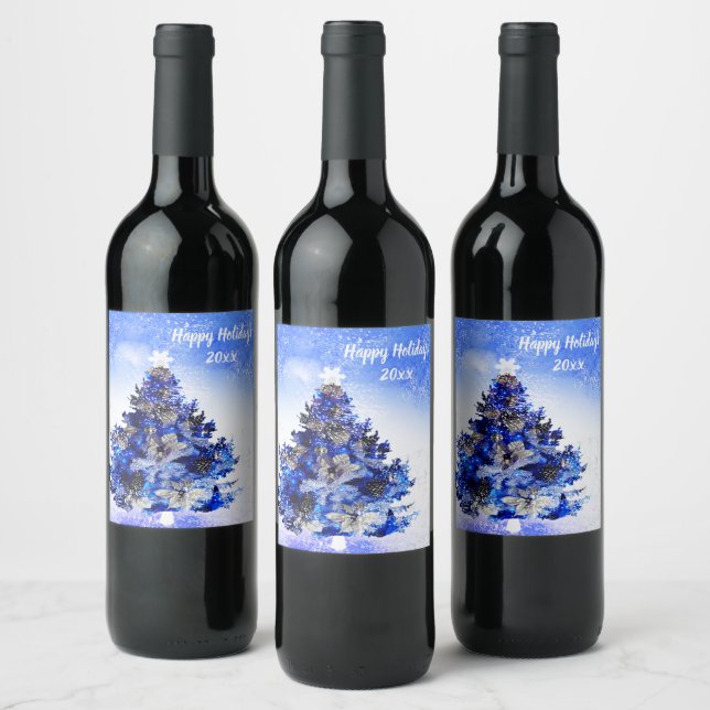Étiquette Pour Bouteilles De Vin Family Custom Christmas Tree Bouteilles à vin (Bouteilles)