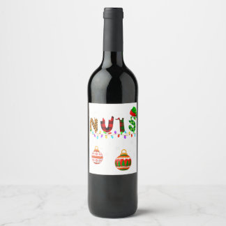 Étiquette Pour Bouteilles De Vin Fantaisie noix Couples châtaignes de Noël Adulte