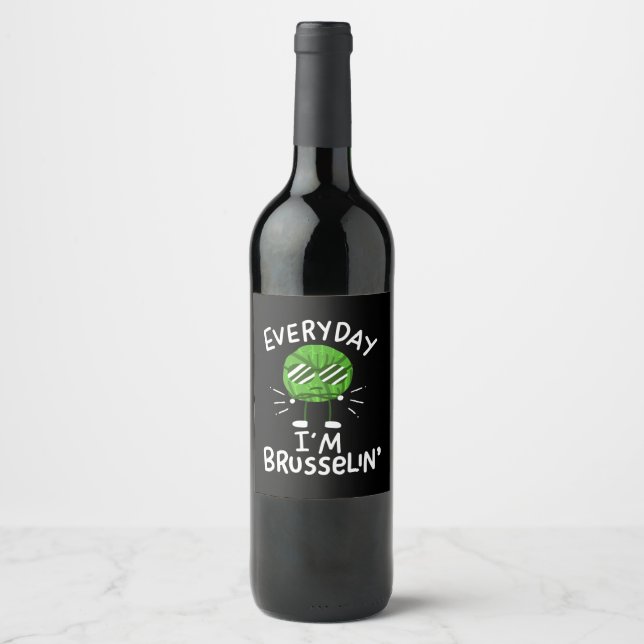 Étiquette Pour Bouteilles De Vin Fantaisie Vegan Bruxelles (Devant)