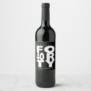 Étiquette Pour Bouteilles De Vin Fantastique fête du 40e anniversaire