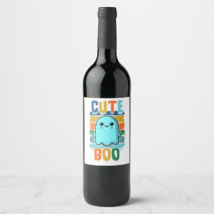 Étiquette Pour Bouteilles De Vin Fantôme d'Halloween Vintage rétro
