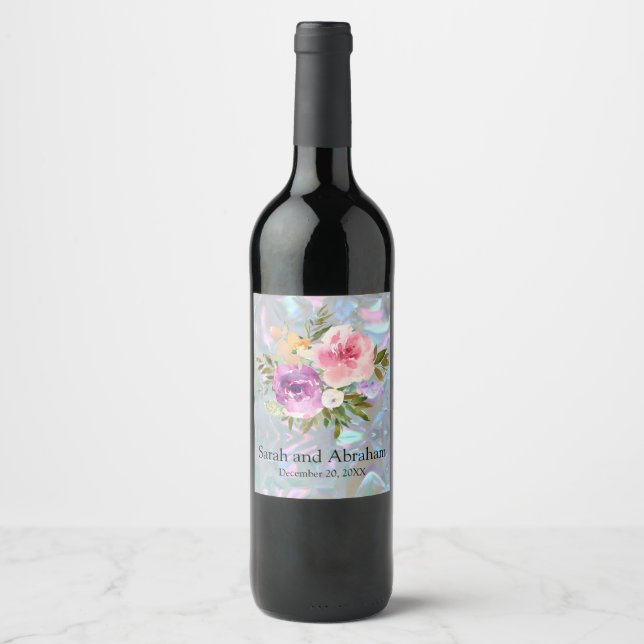 Étiquette Pour Bouteilles De Vin Faux Mère de Pearl (Devant)