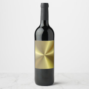 Étiquette Pour Bouteilles De Vin Faux Or Métallisé Élégant Modèle Vierge