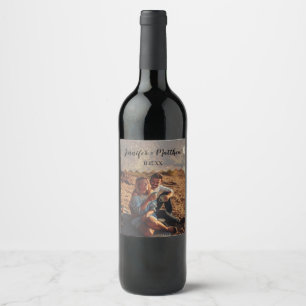 Étiquette Pour Bouteilles De Vin Faux Vélin Photo Superposition Mariage Personnalis