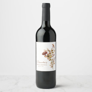 Étiquette Pour Bouteilles De Vin Faveur de douche de mariée personnalisée Bohème Fl