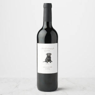 Étiquette Pour Bouteilles De Vin Faveur de mariage d'animal de compagnie à l'aquare