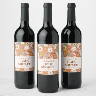 Étiquette Pour Bouteilles De Vin Faveur de table florale personnalisée pour Baby Sh