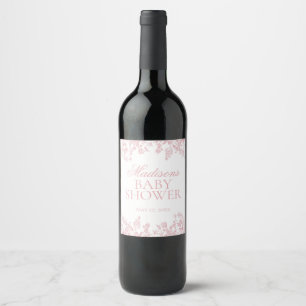 Étiquette Pour Bouteilles De Vin Faveurs de Baby Shower Vintage Floral Chinoiserie