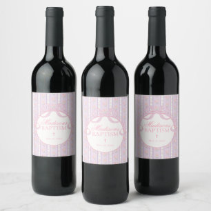 Étiquette Pour Bouteilles De Vin Faveurs de baptême florales fantaisie vintage viol
