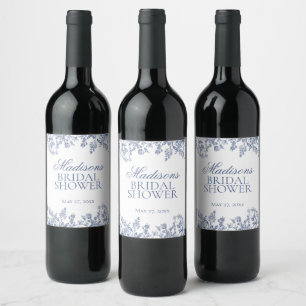 Étiquette Pour Bouteilles De Vin Faveurs de mariage fleuries de style chinoiserie b