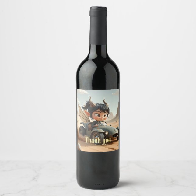 Étiquette Pour Bouteilles De Vin Fée au clair de lune des dunes errantes.  (Devant)