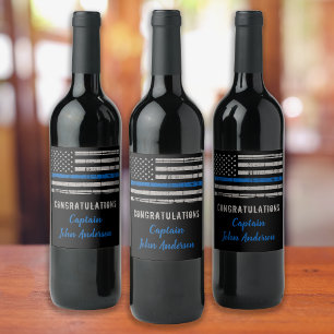 Étiquette Pour Bouteilles De Vin Félicitations à la retraite de la police de la Lig