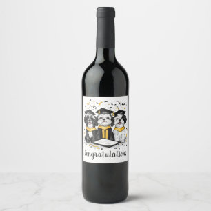 Étiquette Pour Bouteilles De Vin Félicitations Diplôme Chih Tzu Chiens