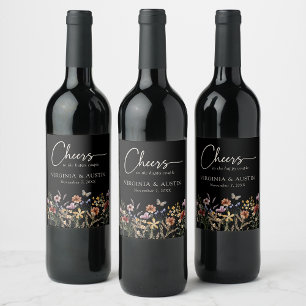 Étiquette Pour Bouteilles De Vin Félicitations Floral Mariage