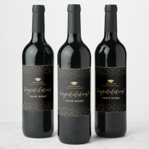 Étiquette Pour Bouteilles De Vin Félicitations pour la remise des diplômes sur mesu