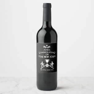 Étiquette Pour Bouteilles De Vin Félicitations Pour Le Nouveau Travail