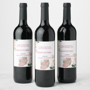 Étiquette Pour Bouteilles De Vin Félicitations, tu vas être grand-parents, petite f
