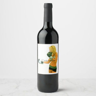 Étiquette Pour Bouteilles De Vin Female Fitness Model boxing Thunder_Cove