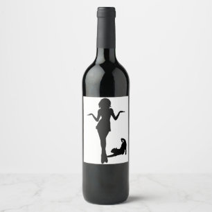 Étiquette Pour Bouteilles De Vin Femme de chat