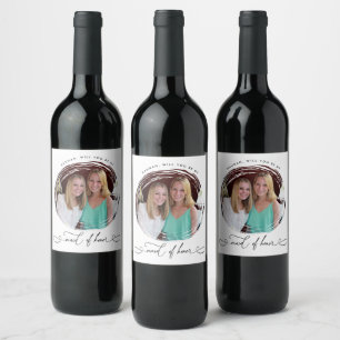 Étiquette Pour Bouteilles De Vin Femme D'Honneur Photo Proposition Étiquette De Vin