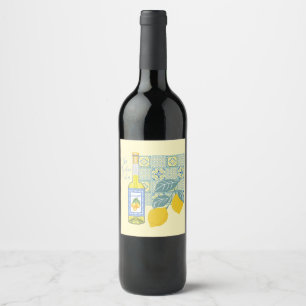 Étiquette Pour Bouteilles De Vin Ferme aux citrons Rétro