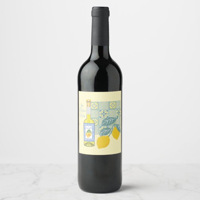 Étiquette Pour Bouteilles De Vin Ferme aux citrons Rétro (Devant)