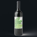 Étiquette Pour Bouteilles De Vin Fermes vertes | botanique<br><div class="desc">Un design classique de fougères vertes.</div>