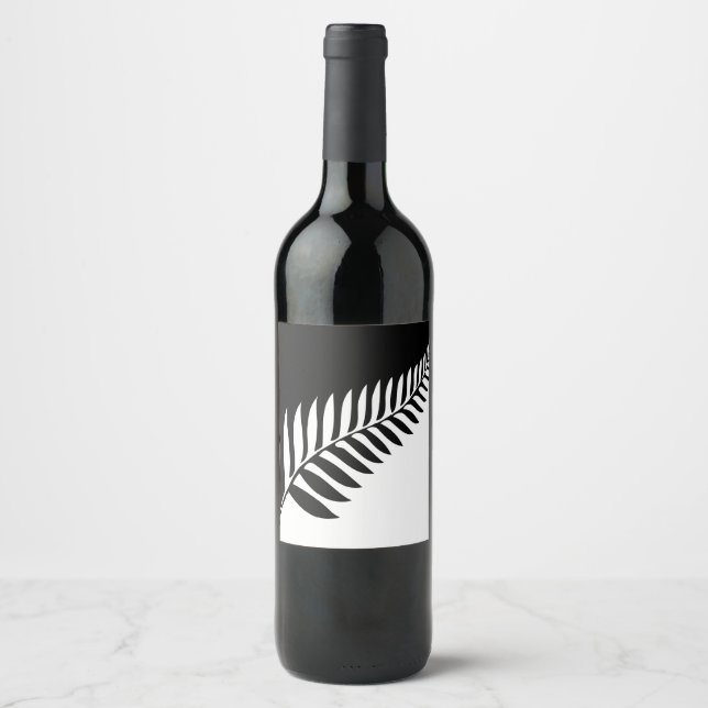 Étiquette Pour Bouteilles De Vin Ferne argentée de Nouvelle-Zélande (Devant)