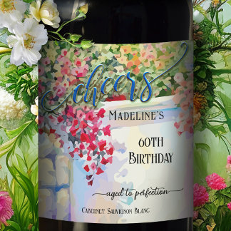 Étiquette Pour Bouteilles De Vin Festive Artiste d'été Anniversaire