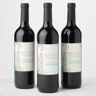 Étiquette Pour Bouteilles De Vin Festive Beach Starfish Destination Mariage
