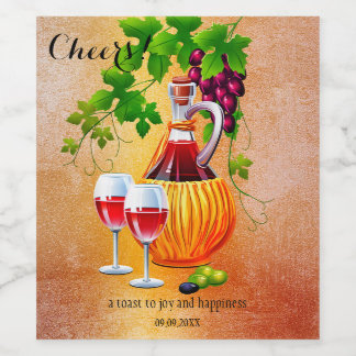 Étiquette Pour Bouteilles De Vin Festive Cheers Celebration Vin Étiquette