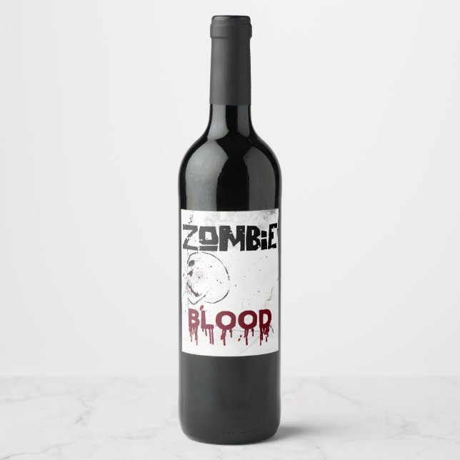 Étiquette Pour Bouteilles De Vin Fête à thème de l'apocalypse zombie (Devant)
