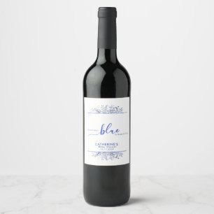 Étiquette Pour Bouteilles De Vin Fête Bébé Fleur Sauvage Bleue