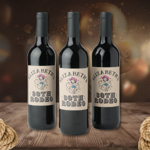 Étiquette Pour Bouteilles De Vin Fête d'anniversaire 30 ans Cowgirl Rétro Vintage