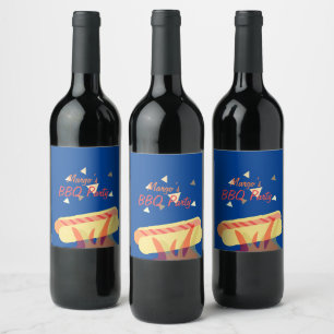 Étiquette Pour Bouteilles De Vin Fête d'anniversaire BBQ cuisson Hotdog