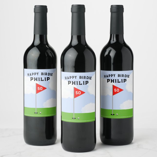 Étiquette Pour Bouteilles De Vin Fête d'anniversaire de golf (Bouteilles)
